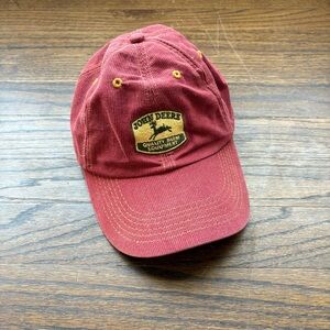 John Deere Burgundy Corduroy Baseball Cap